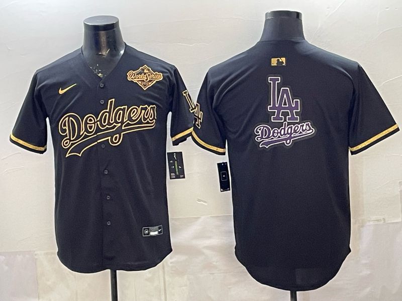 2026 Men Nike Los Angeles Dodgers Blank black gold Game MLB Jersey 0028